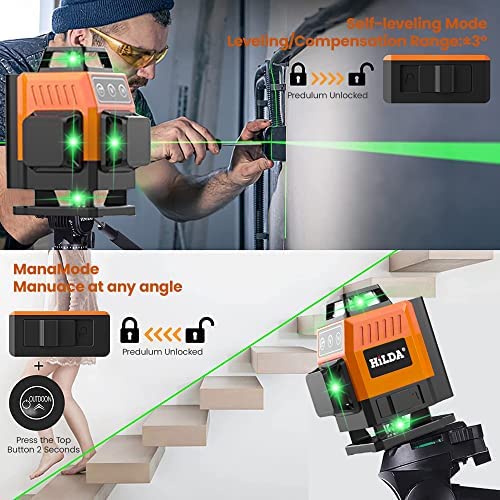 HASTHIP Laser Level, 16 Lines 4X360 Laser Level Self Leveling 4D Rechargeable Laser Level Machine with Accessories Pack Horizontal Vertical Four-Plane Leveling Alignment Laser Level for Construction HASTHIP Laser Level, 16 Lines 4X360 Laser Level Self Leveling 4D Rechargeable Laser Level Machine with Accessories Pack Horizontal Vertical Four-Plane Leveling Alignment Laser Level for Construction